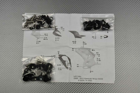 Kit Tornillería Carenados Completos Kawasaki Ninja 250 250R 2008 - 2012