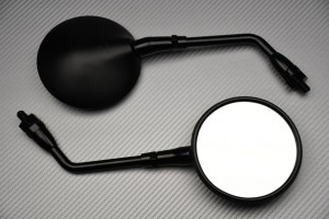 Pair of classic universal round rearview mirrors for naked bikes