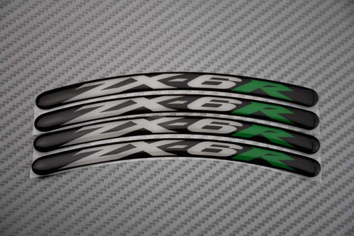 Motorrad Felgenrandaufkleber KAWASAKI - Logo ZX6R