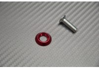 Decorative screw with colored washer
