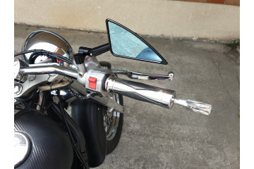 Pair of Anodised Aluminum Rearview Mirrors - Triangle Shape