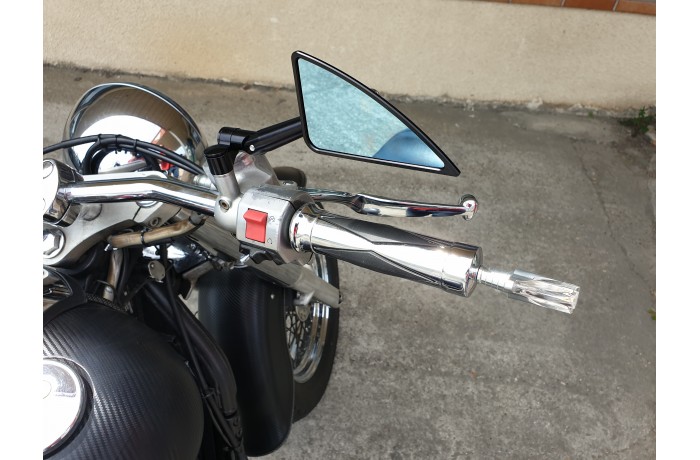 Pair of Anodised Aluminum Rearview Mirrors - Triangle Shape