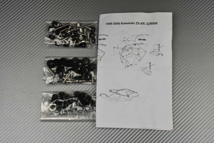 Kit Visserie Carénages Complets Kawasaki ZX6R 1998 - 2002