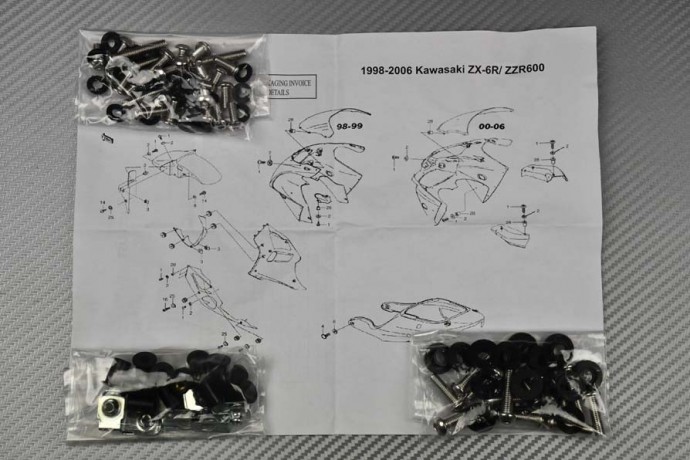 Kit Visserie Carénages Complets Kawasaki ZX6R 1998 - 2002