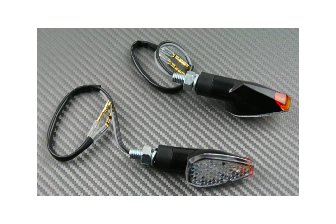 Pareja de intermitentes LED universales con toque repetidor naranja
