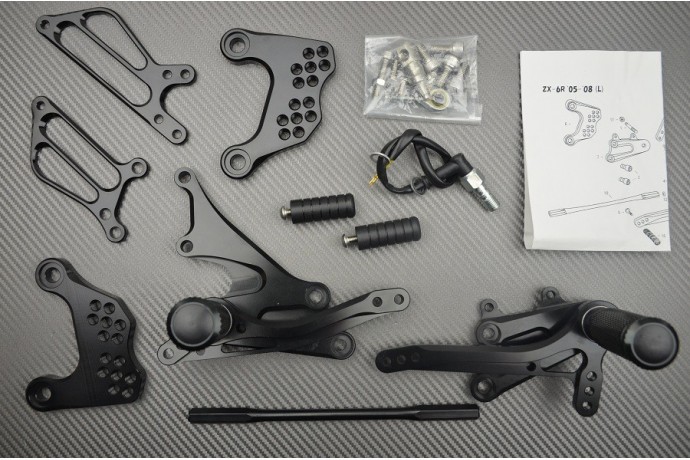 Platines Commandes Reculées KAWASAKI ZX6R / 636 2005 - 2008 Platines Commandes Reculées KAWASAKI ZX6R / 636 2005 - 2008