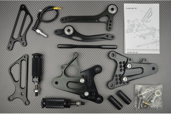 Estriberas retrasadas regulables KAWASAKI ZX6R / 636 2009 - 2024 Estriberas retrasadas regulables KAWASAKI ZX6R / 636 2009 - 2024