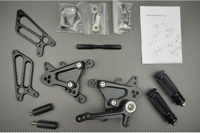 Estriberas retrasadas regulables MV AGUSTA F4 750 / 1000 / 1078 / BRUTALE 2001 - 2010