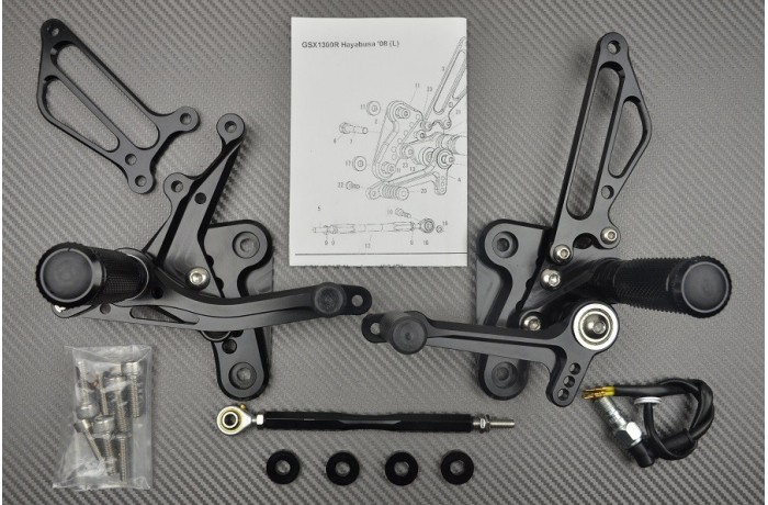 Platines Commandes Reculées SUZUKI HAYABUSA GSXR 1300 / 1340 2008 - 2018