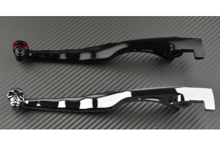 Pair of Skull Design Levers for Suzuki Marauder Volusia Boulevard death's head