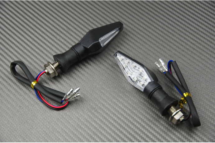 Pareja de intermitentes LED universales con toque repetidor blanco Pareja de intermitentes LED universales con toque repetidor blanco