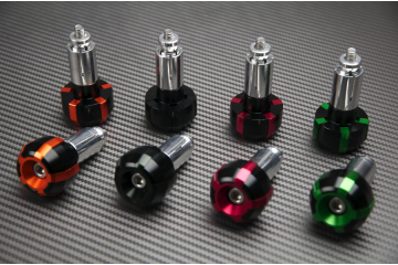 Pareja de contrapesos de manillar en aluminio anodizado bi-color